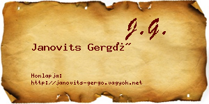Janovits Gergő névjegykártya