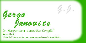 gergo janovits business card